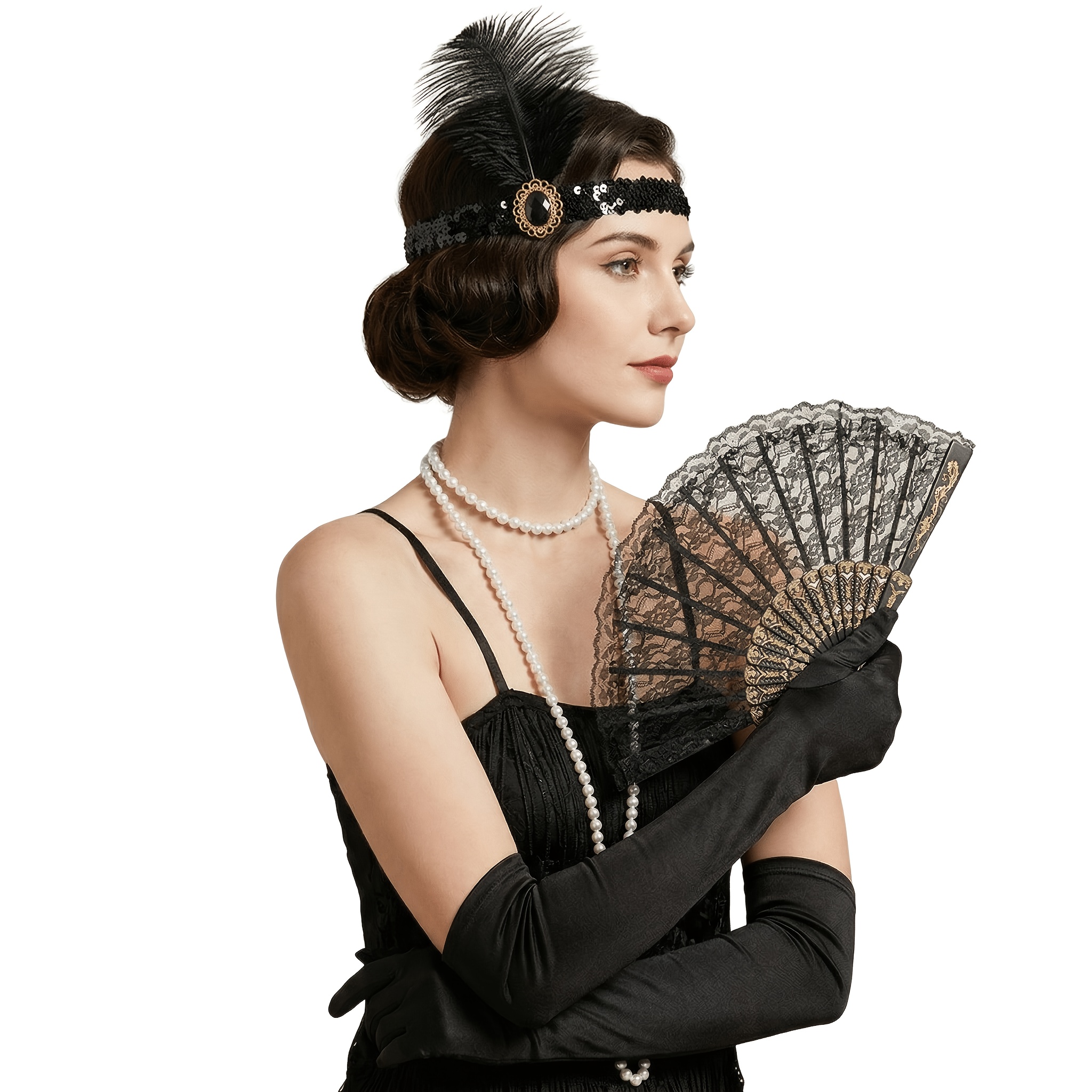 1920s Jazz Flapper Dress Accessory Set, 4pcs